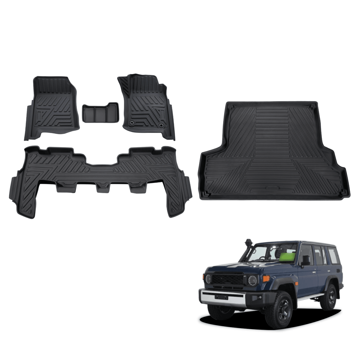 5D TPE Car Floor Mats for Toyota Landcruiser 76 2023-Onwards