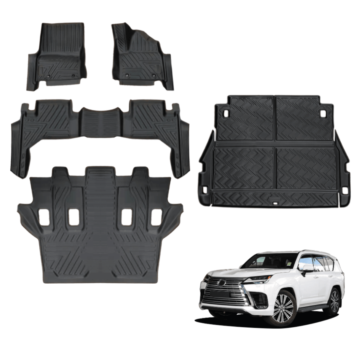 5D TPE Car Floor Mats for Lexus LX500d LX600 2021-Onwards