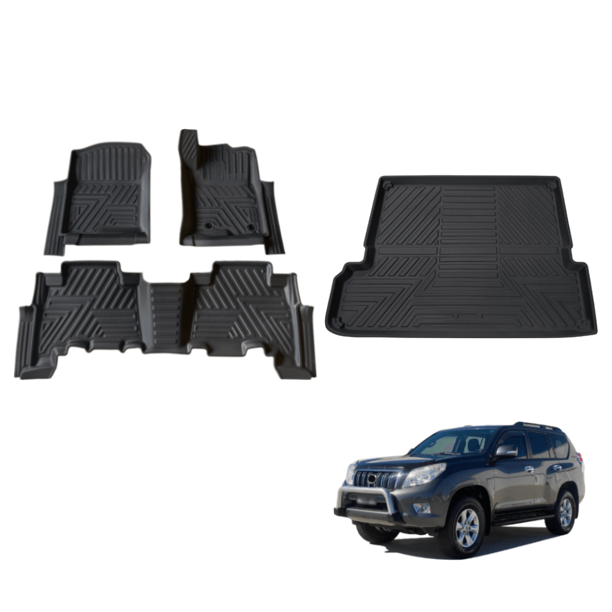 5D TPE Car Floor Mats for Toyota Prado 150 7 Seats 2009-Onwards