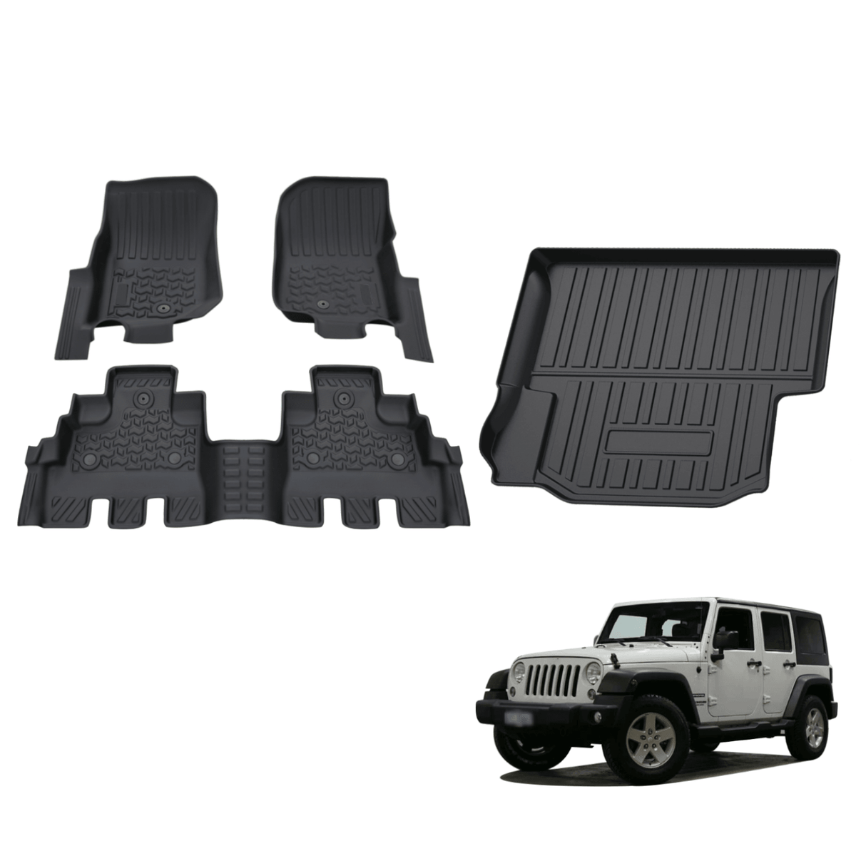 5D TPE Car Floor Mats for Jeep Wrangler JK Series 2012-2018