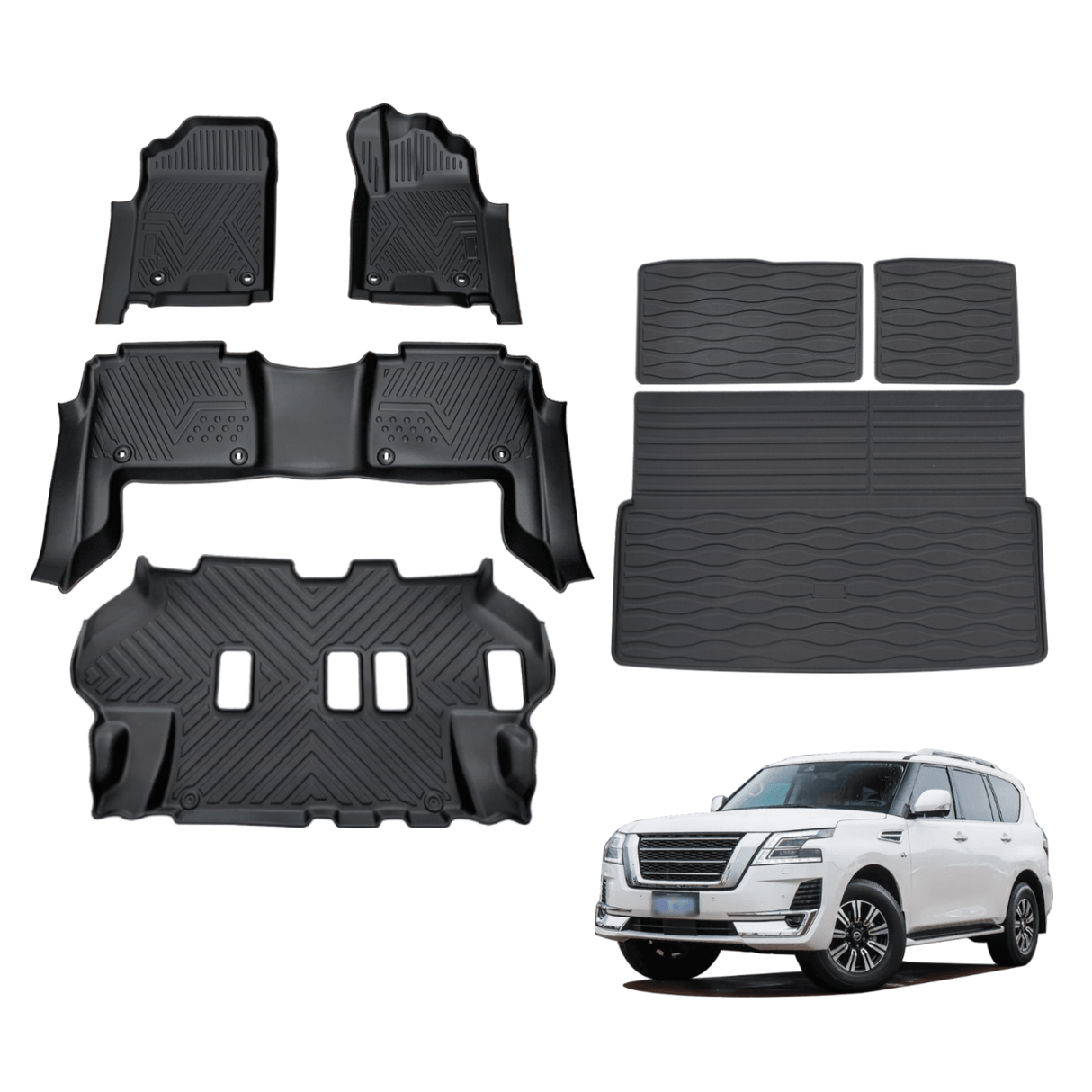 5D TPE Car Floor Mats for Nissan Patrol Y62 2012-Onwards