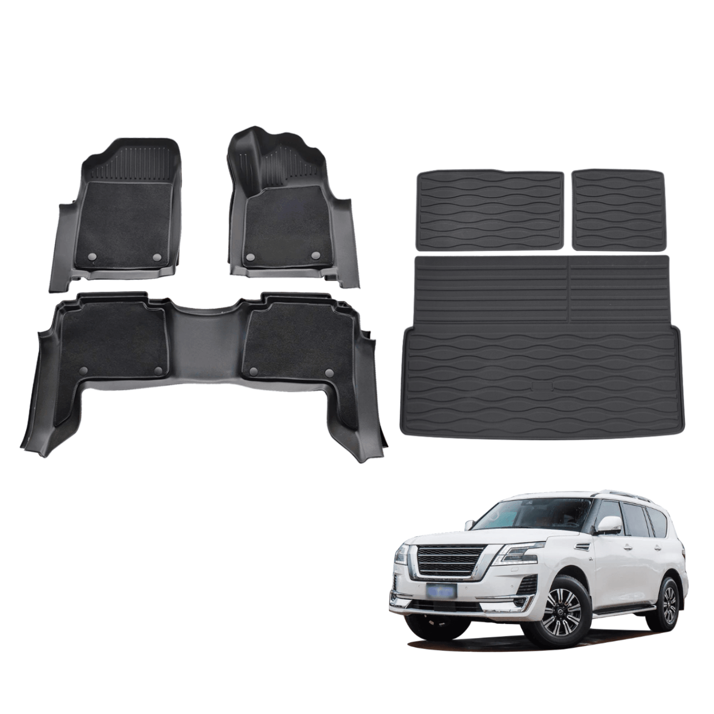 5D Double-Layer Car Floor Mats Nissan Patrol Y62 2012-Onwards