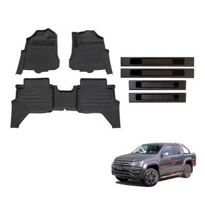5D Car Floor Mats & Door Sills Protector For Volkswagen Amarok NF Series Dual Cab 2023-Onwards