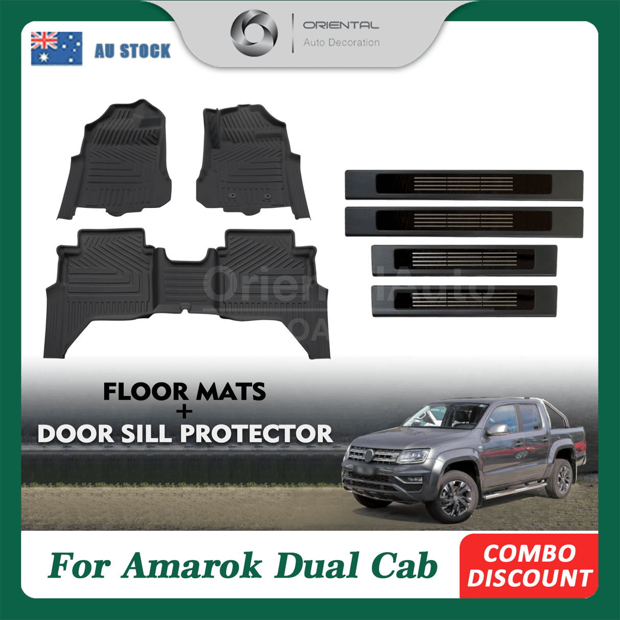 Floor Mats & Door Sill Protector for Volkswagen Amarok NF Series Dual Cab 2023-Onwards