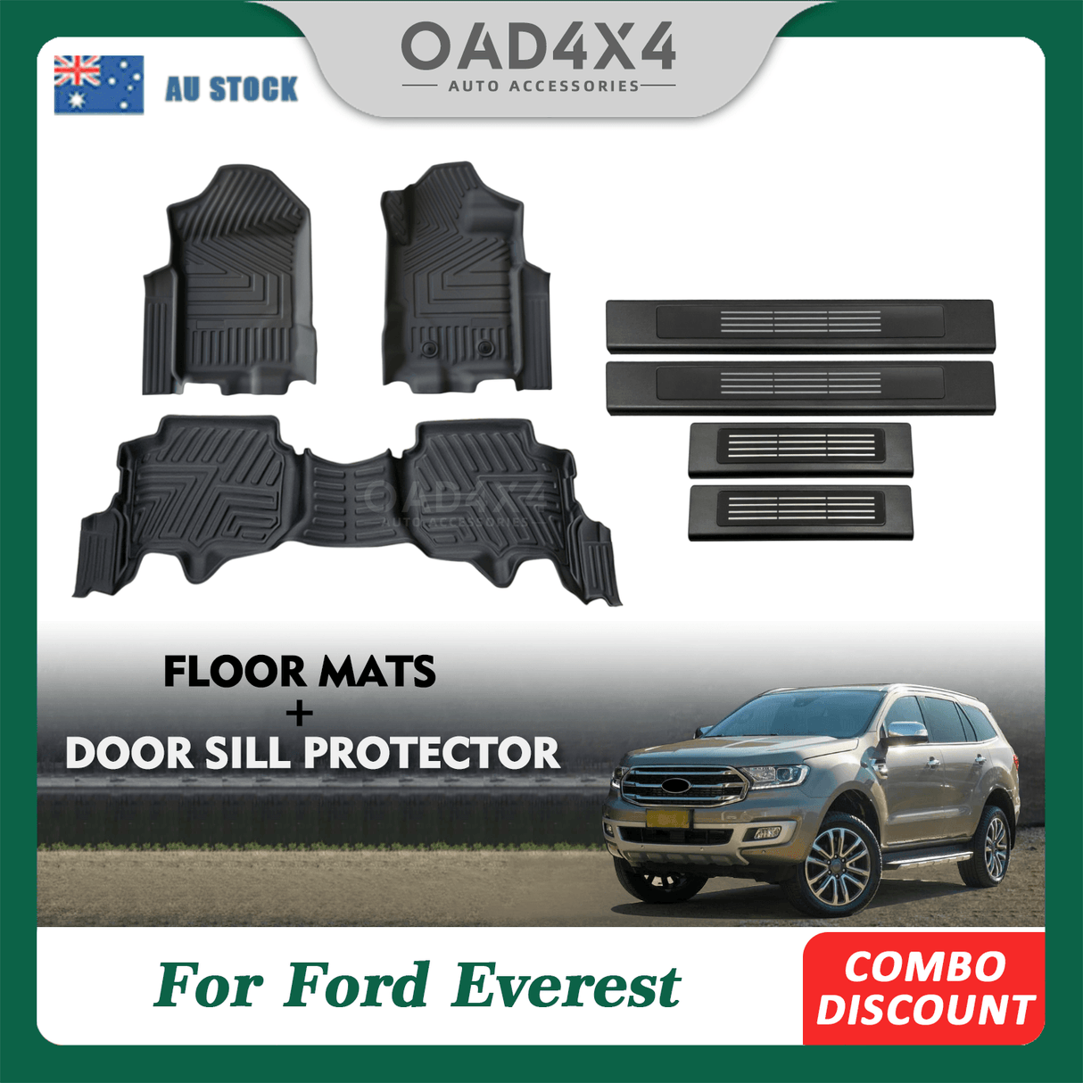 Floor Mats & Door Sill Protector for Ford Everest UA/UA II 2015-2022