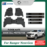 Floor Mats & Door Sill Protector for Ford Ranger Dual Cab 2022-Onwards