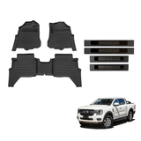 Floor Mats & Door Sill Protector for Ford Ranger Dual Cab 2022-Onwards