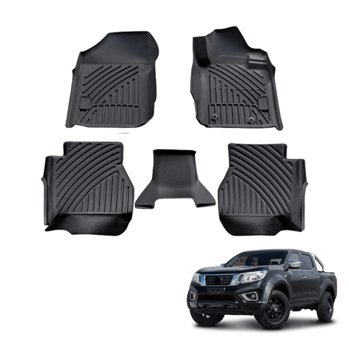 Premium Custom 3D Floor Mats for Nissan Navara NP300 D23 Dual Cab 15+ Without Cup Holder Model Car Mat #T