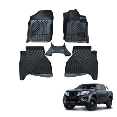 Premium Custom 3D Floor Mats for Nissan Navara NP300 D23 Dual Cab 15+ With Cup Holder Model Car Mat #T