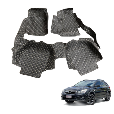 7D Floor Mats Carpet Black Leather Waterproof Front&Rear For Subaru XV G4X 11-17 #CJ