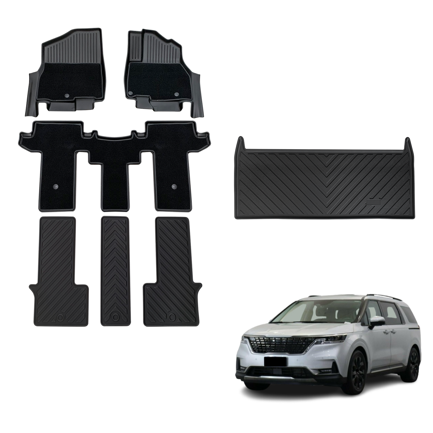 5D Double-Layer Car Floor Mats for KIA Carnival KA4 Series  2020-Onwards