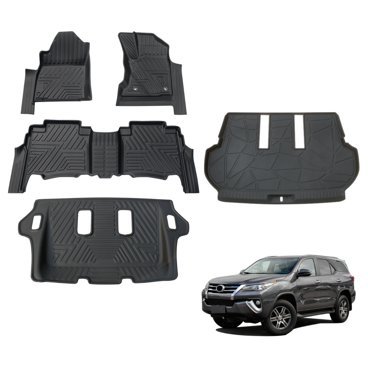 5D TPE Car Floor Mats for Toyota Fortuner 2015-Onwards