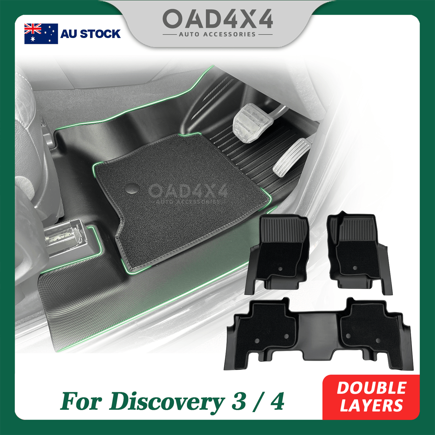 5D Double-Layer Car Floor Mats for Land Rover Discovery 3 4 2004-2016