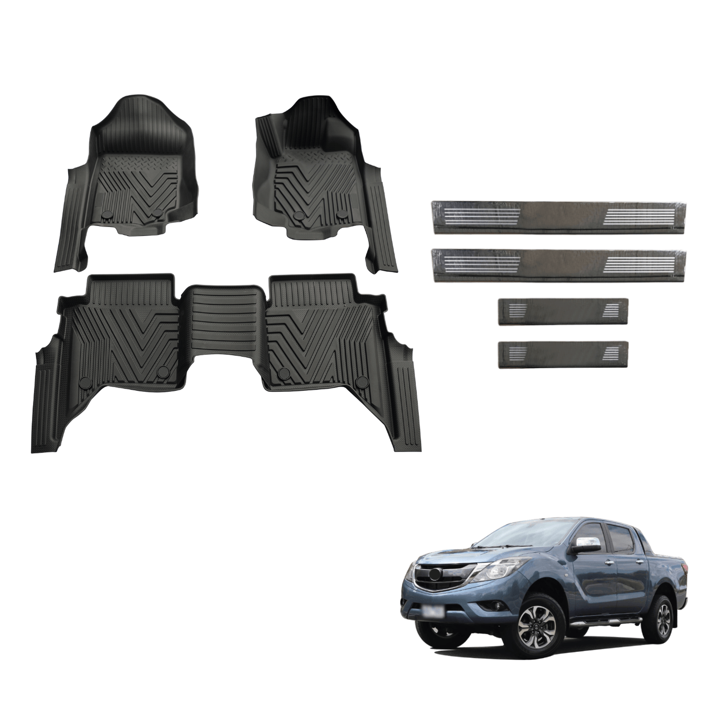 Pre-order 5D Car Floor Mats & Door Sills Protector for Mazda BT-50 BT50 Dual Cab 2011-2020