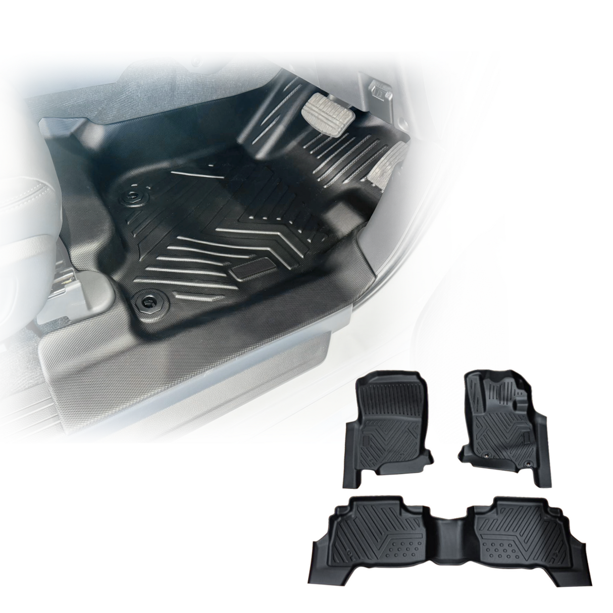 5D TPE Car Floor Mats for Mitsubishi Pajero Sport 2015-Onwards