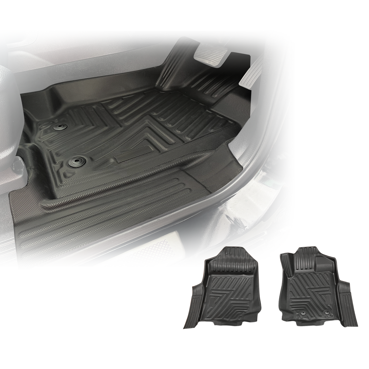 5D TPE Car Floor Mats for Ford Ranger PX/PX2/PX3 Single/Extra Cab 2011-2022