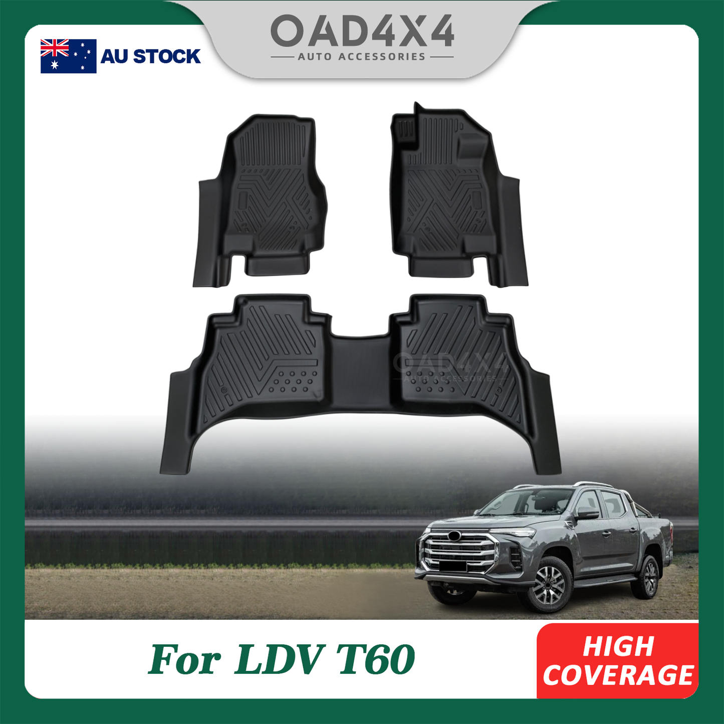 Pre-order 5D TPE Car Floor Mats for LDV T60 2017-Onwards