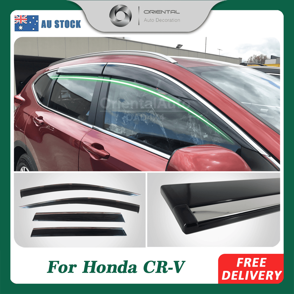 Stainless Edge Weather Shields for Honda CRV CR-V RW Series 2017-2023