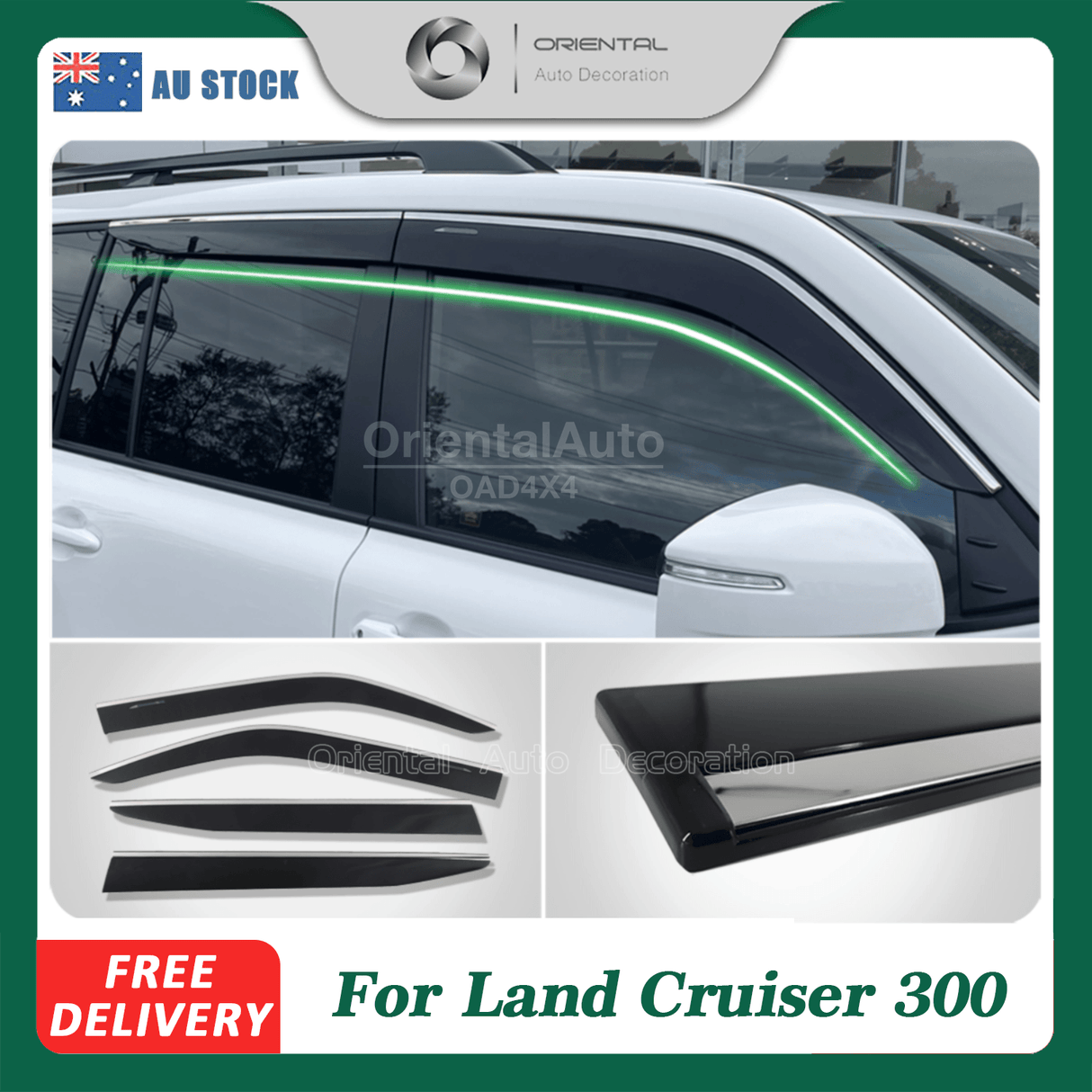 Stainless Edge Weather Shields For Toyota Land cruiser 300 Landcruiser 300 Series LC300 2021-Onwards