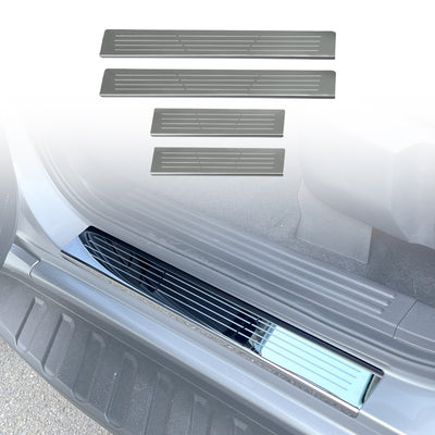 Silver Door Sill Protector for Ford Ranger Dual Cab 2022-Onwards Next-Gen Stainless Steel Scuff Plates Door Sills Protector