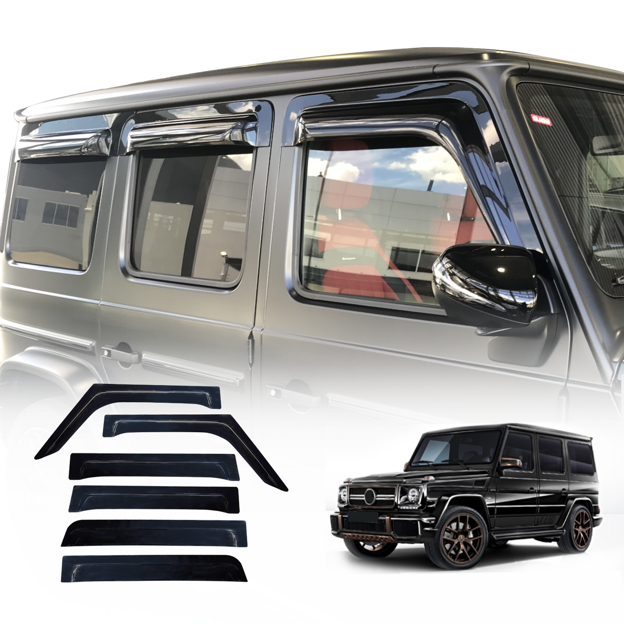 Widened Weather Shields for Mercedes-Benz G-Class 2011-2018 6PCS