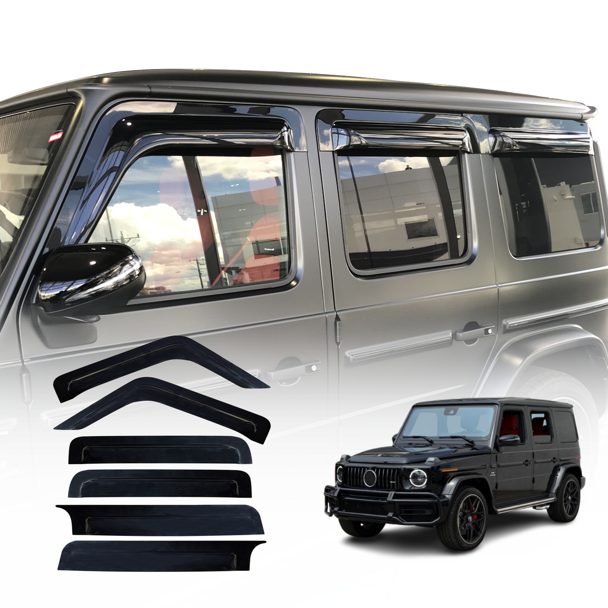 Widened Weather Shields for Mercedes-Benz G-Class 2018-Onwards 6PCS