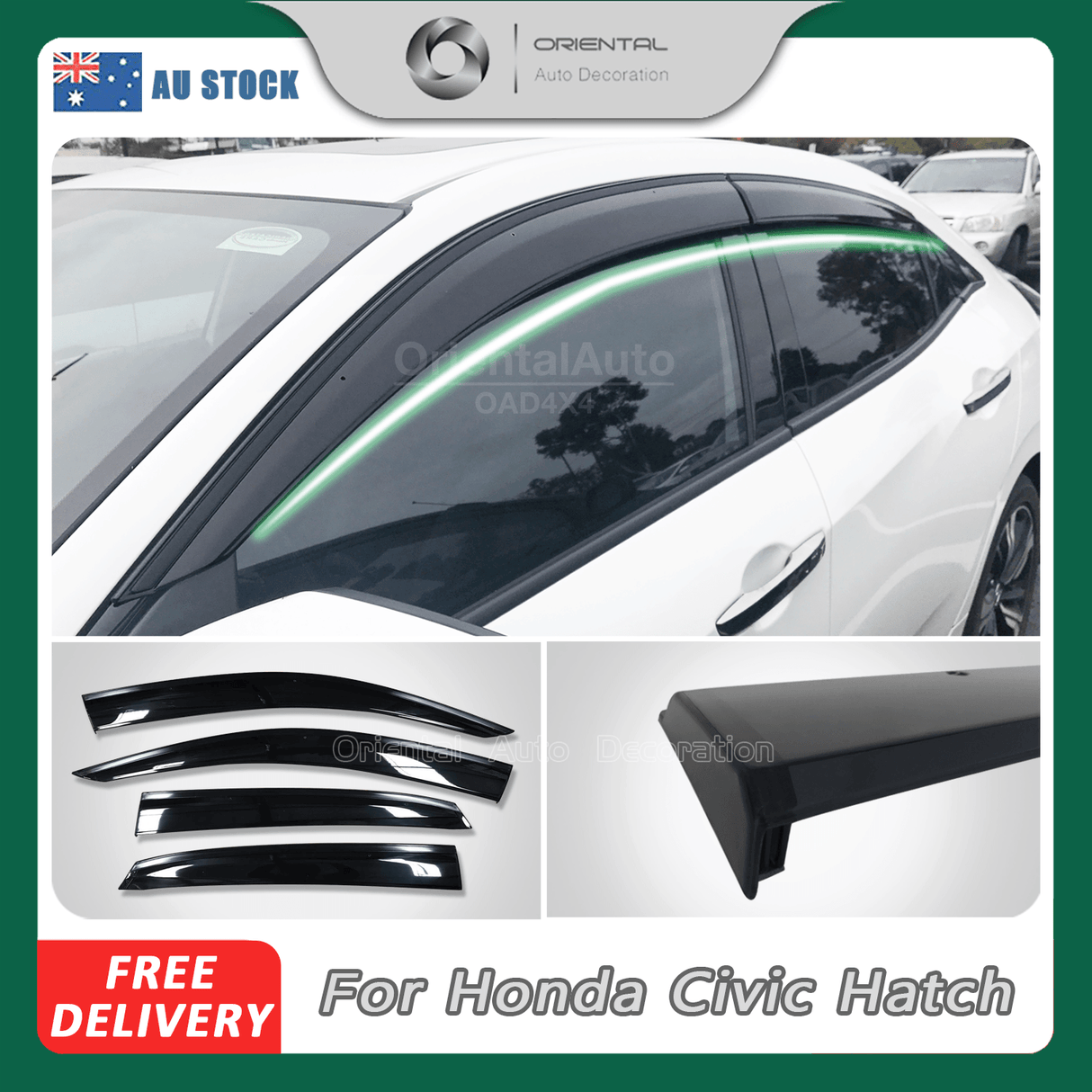 Injection Weather Shields for Honda Civic Hatch 10th Gen 2017-2021