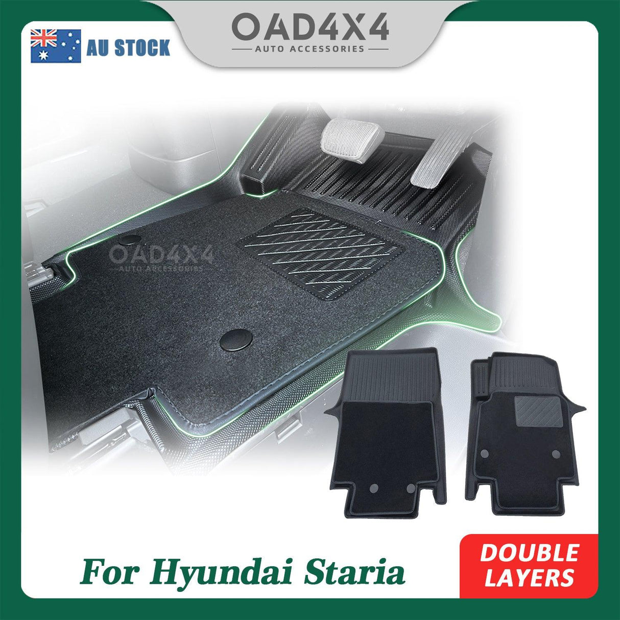 5D Double-Layer Car Floor Mats for Hyundai Staria 2021-Onwards