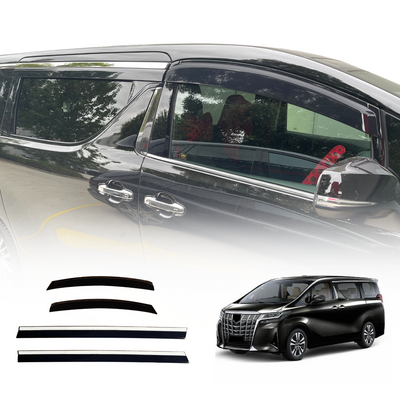 Stainless Edge Weather Shields for Toyota Alphard 2015-2024