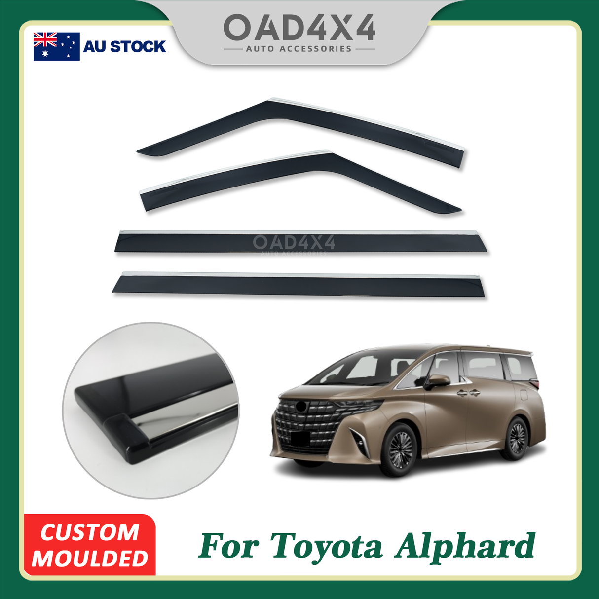 Stainless Edge Weather Shields for Toyota Alphard 2024-Onwards