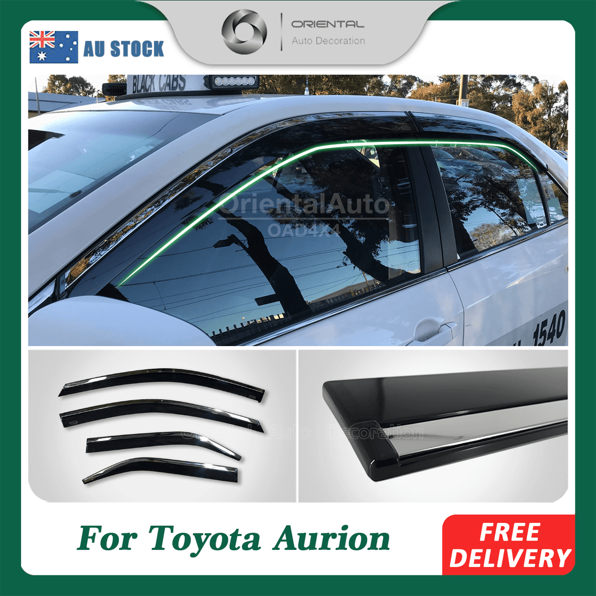 Stainless Edge Weather Shields For Toyota Aurion 2012-2017