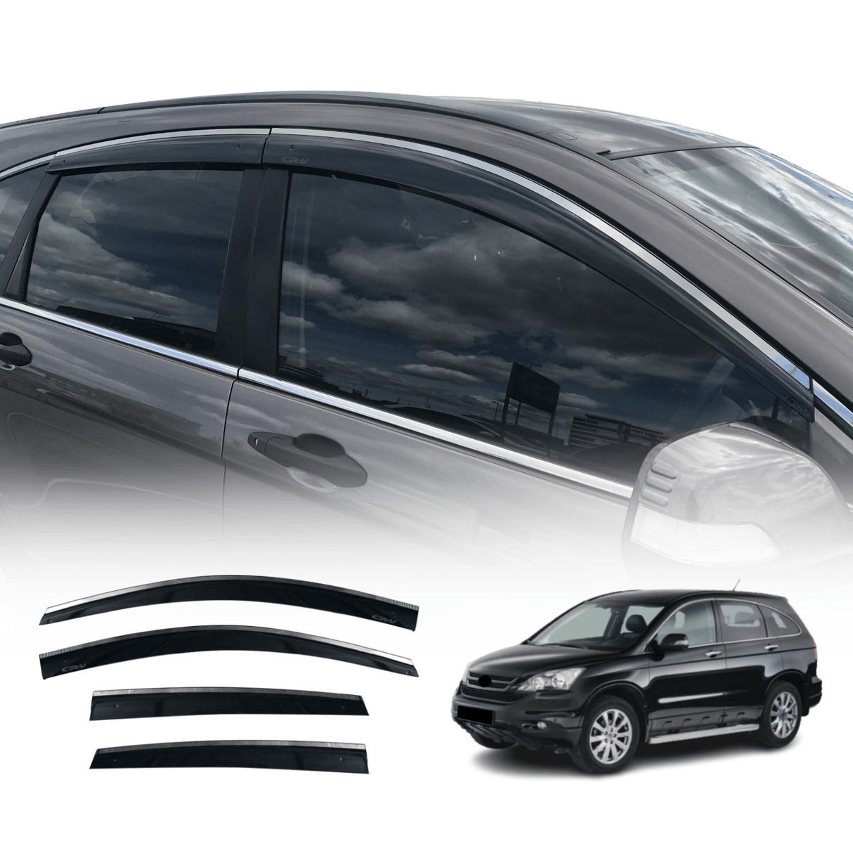 Stainless Edge Weather Shields for Honda CRV RE Series 2007-2012