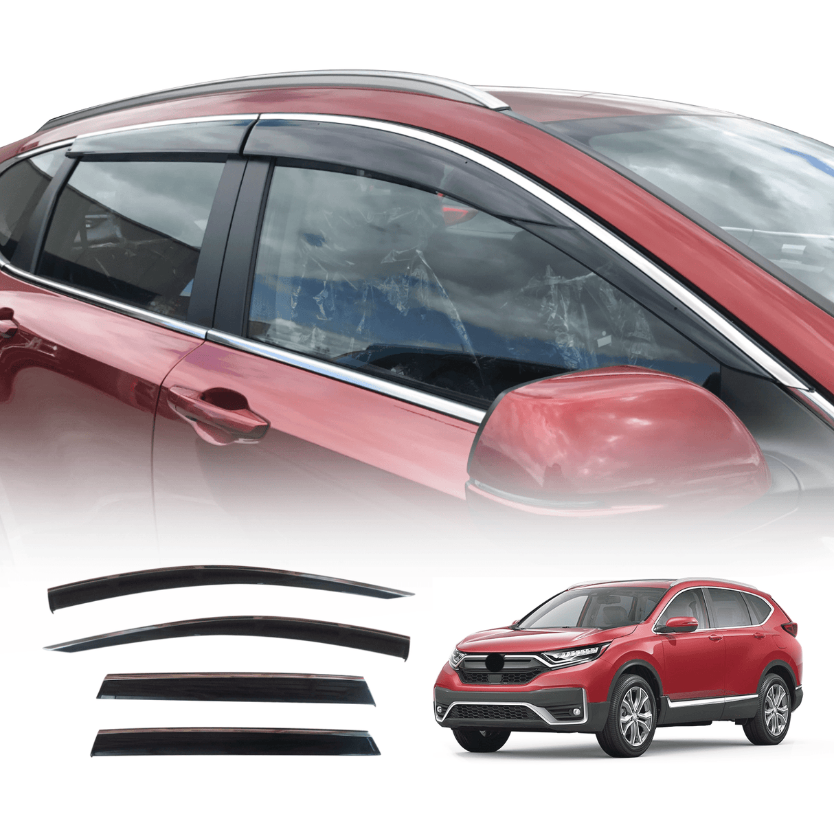 Stainless Edge Weather Shields for Honda CRV CR-V RW Series 2017-2023