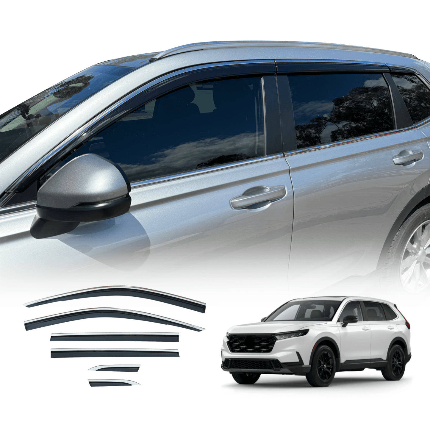 Stainless Edge Weather Shields for Honda CRV CR-V RS Series 2023-Onwards 6PCS