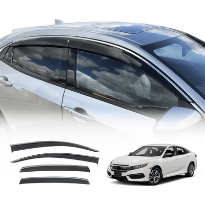 Stainless Edge Weather Shields for Honda Civic Hatch 10th Gen 2017-2021