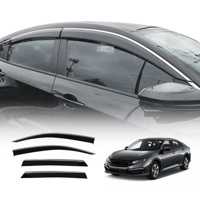 Stainless Edge Weather Shields for Honda Civic Sedan 10th Gen 2016-2021