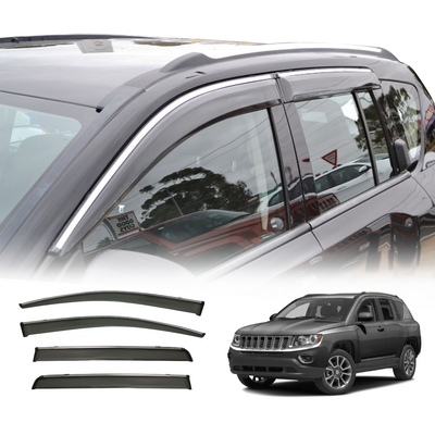 Stainless Edge Weather Shields For Jeep Compass 2007-2017