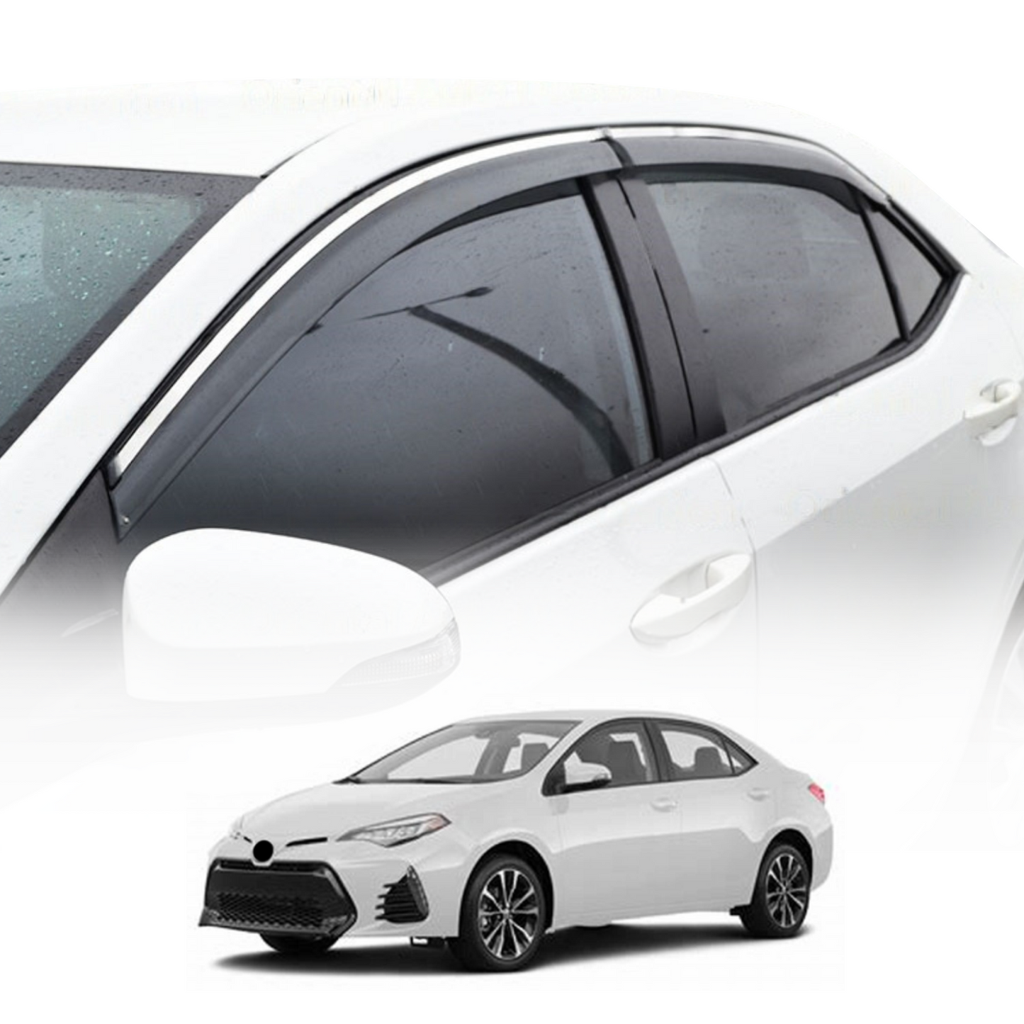 Stainless Edge Weather Shields For Toyota Corolla Sedan 2013-2019