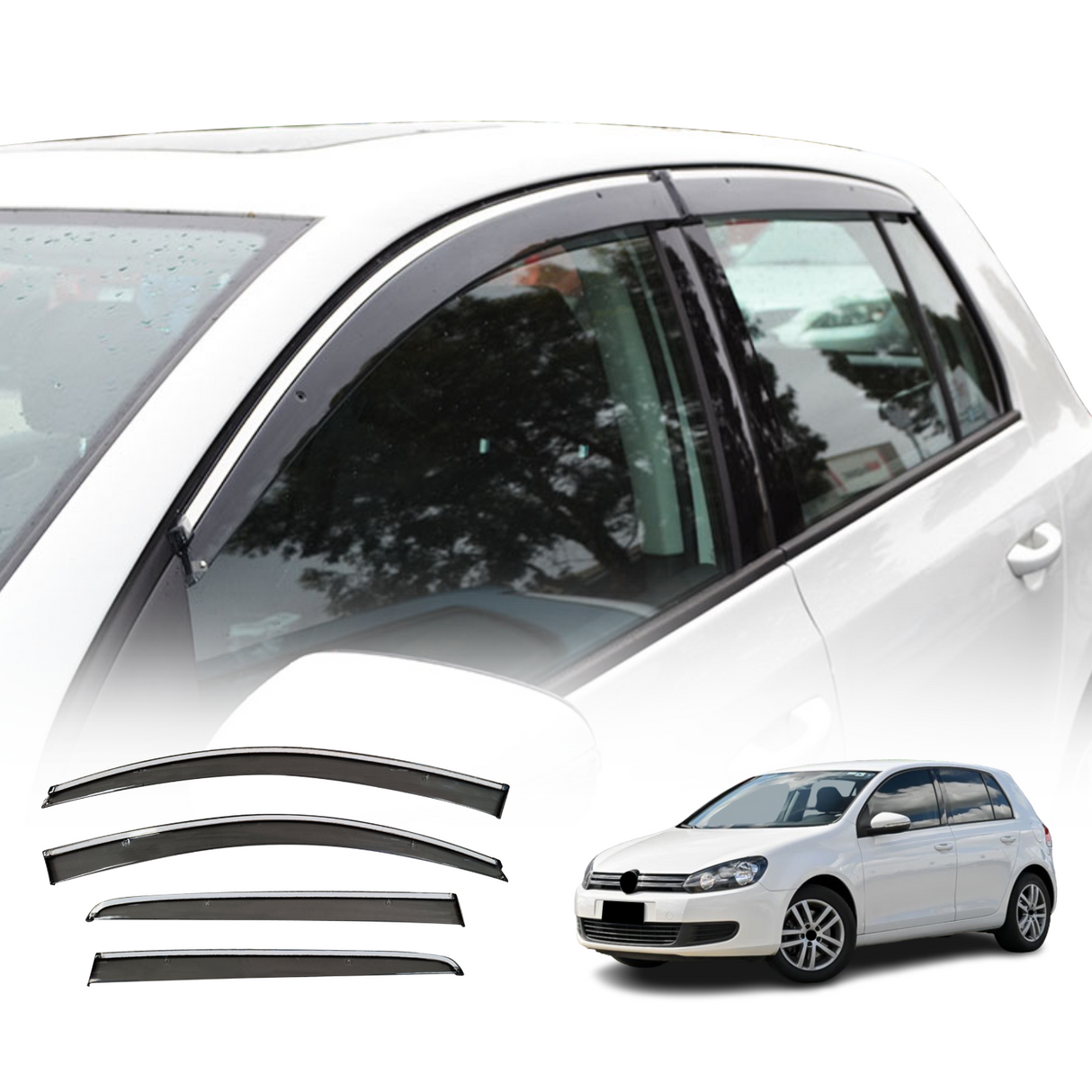 Stainless Edge Weather Shields for Volkswagen Golf 6th 2009-2013 MK6