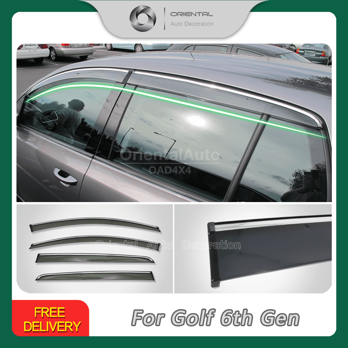 Chrome Edge Weather Shields For Volkswagen Golf 6th 2009-2013 MK6