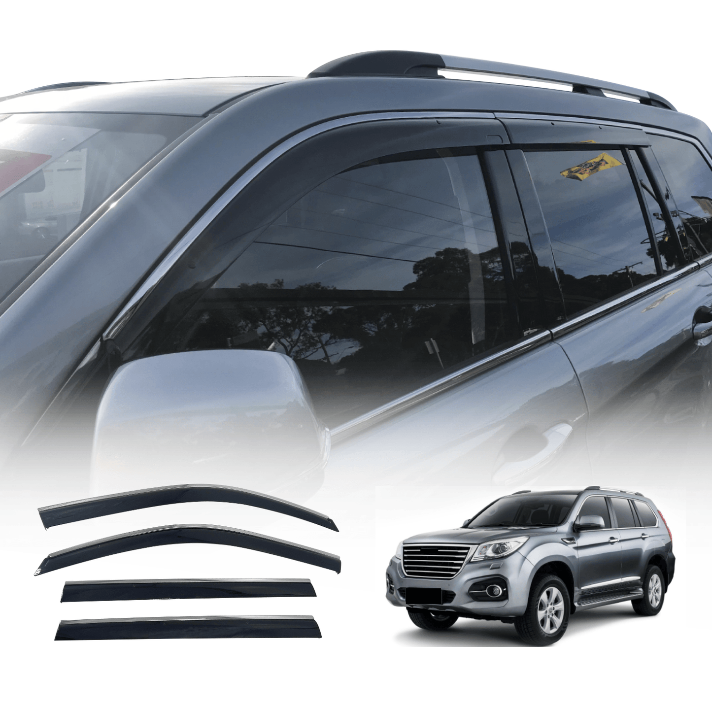 Stainless Edge Weather Shields for Haval H9 2015-Onwards