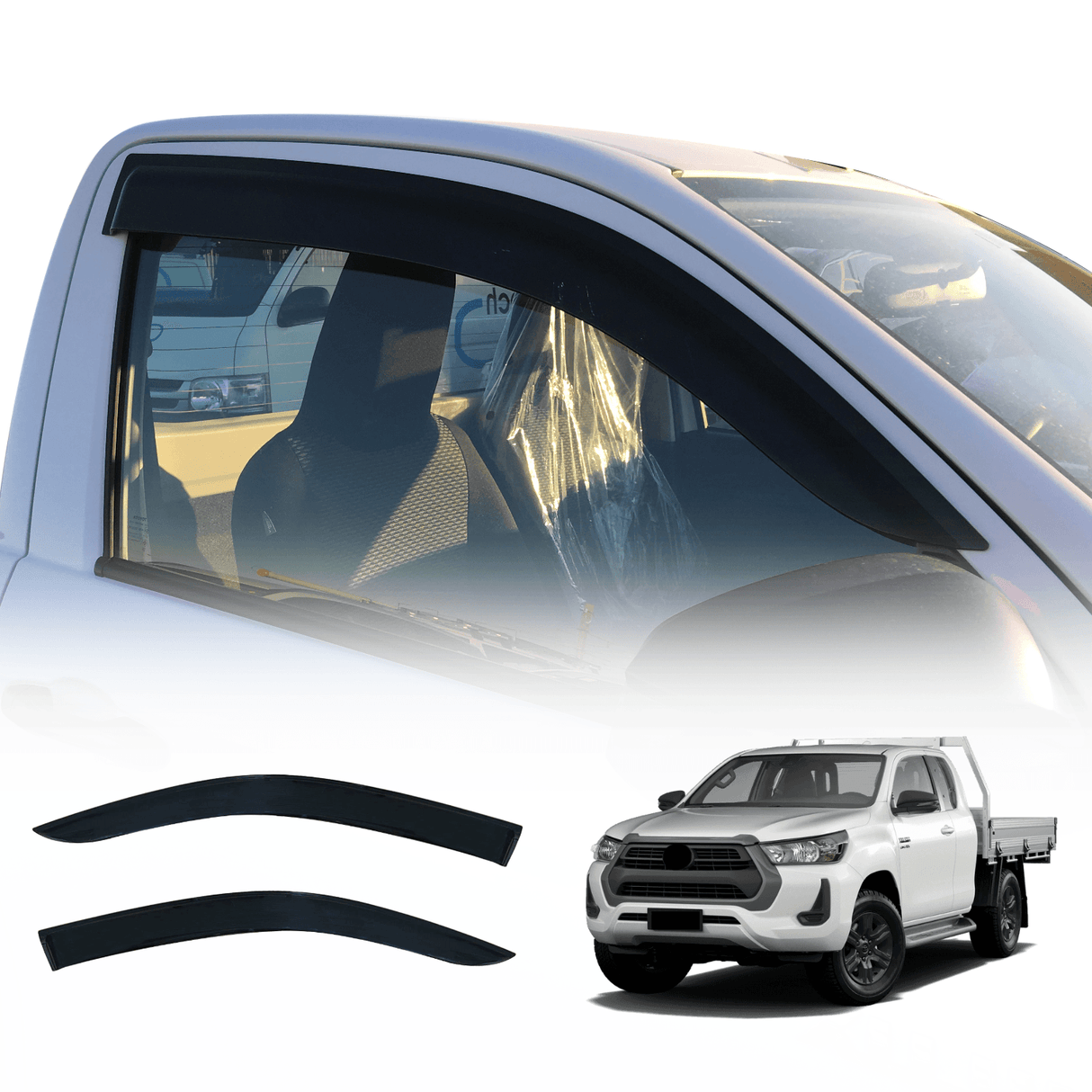 Injection Weather Shields for Toyota Hilux Extra Cab 2015-Onwards