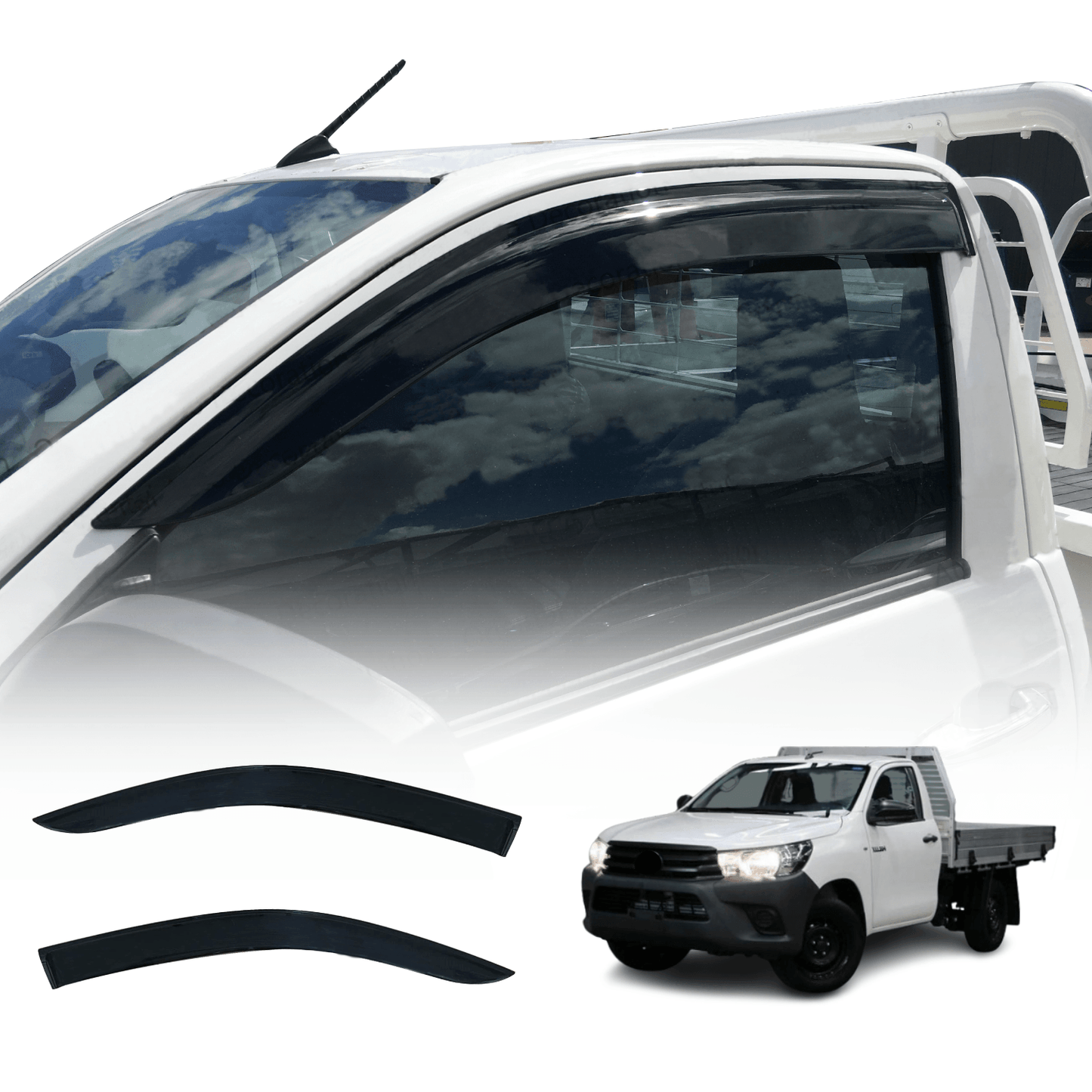 Injection Weather Shields for Toyota Hilux Single Cab 2015-Onwards