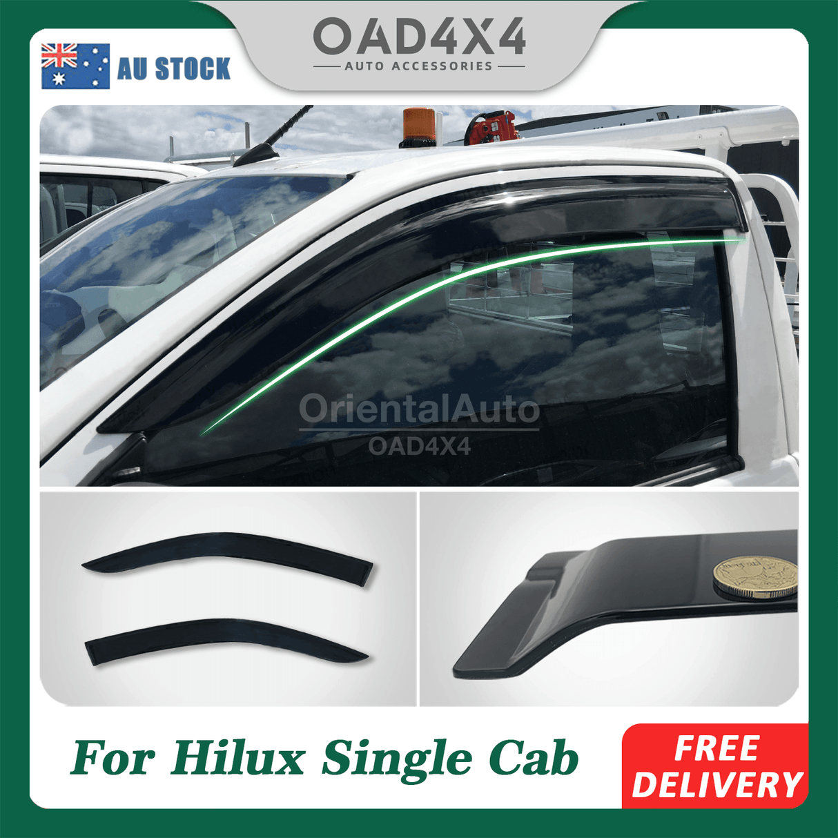 Injection Weather Shields for Toyota Hilux Single Cab 2015-Onwards