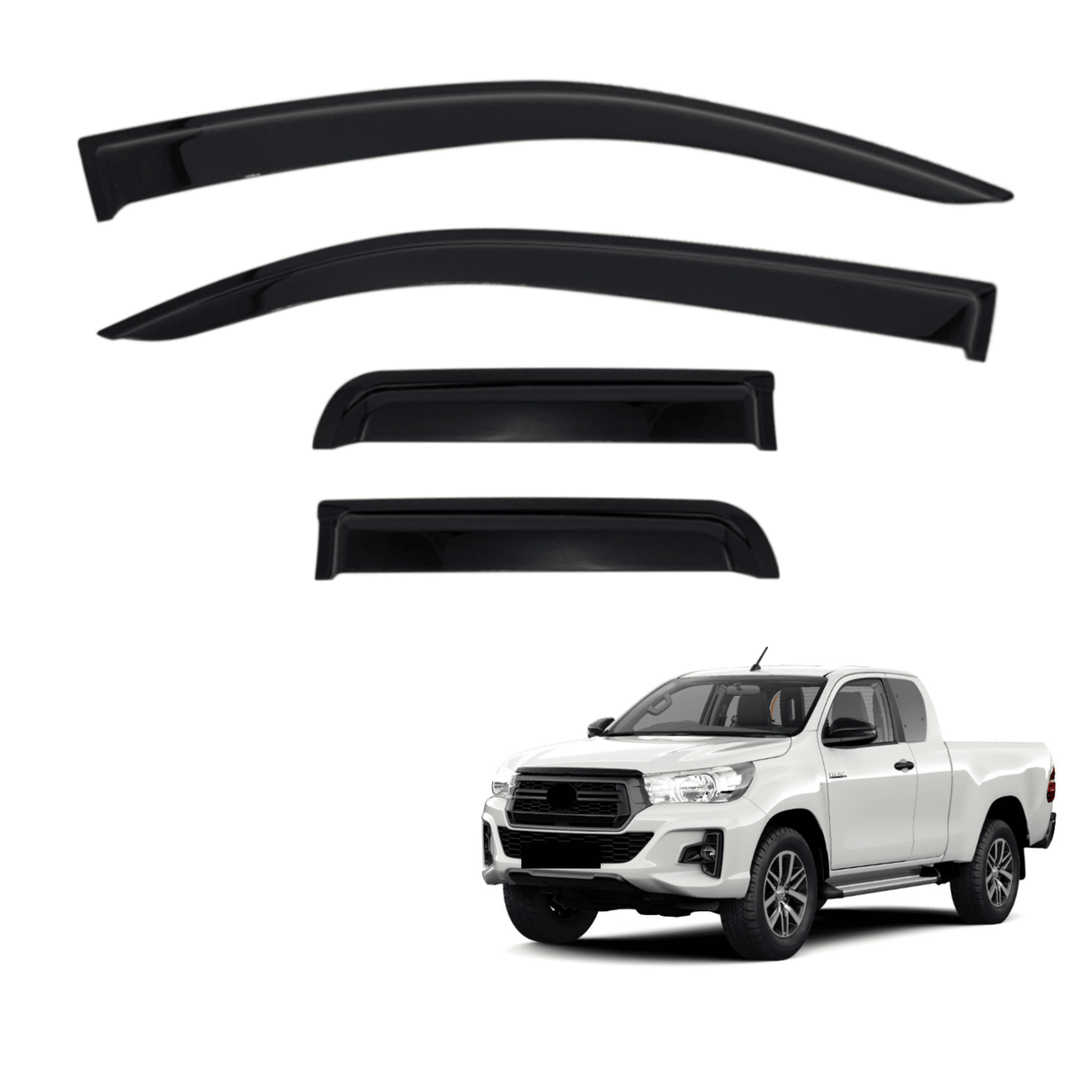 Injection Weather Shields for Toyota Hilux Extra Cab 2015-Onwards