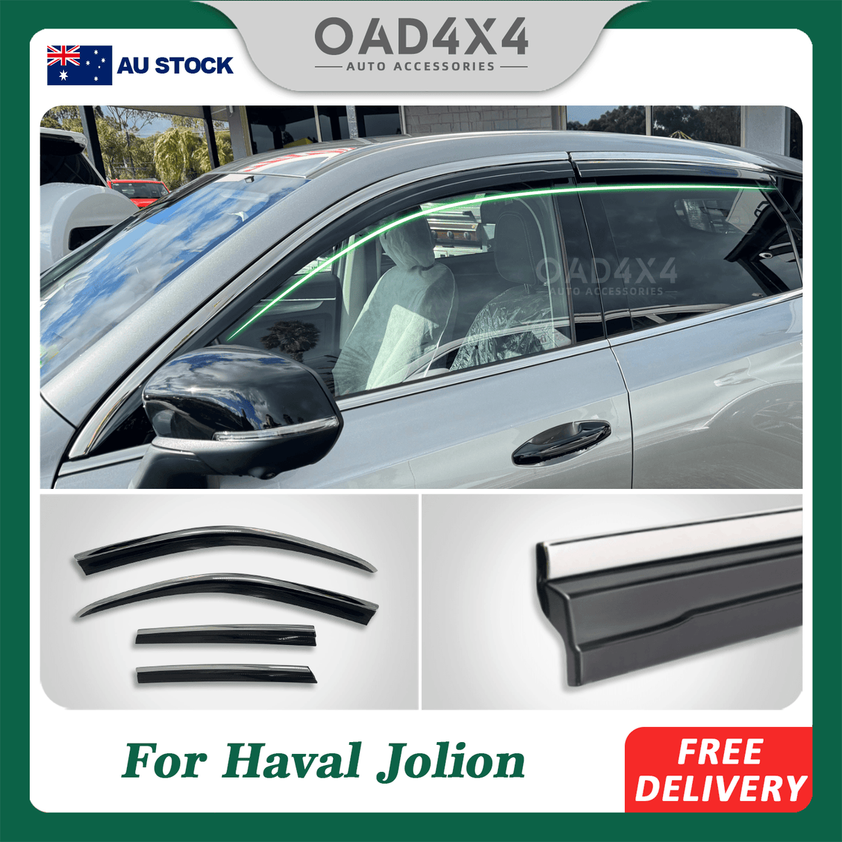 Stainless Edge Weather Shields for Haval Jolion Pro HEV Hybird 2024-Onwards