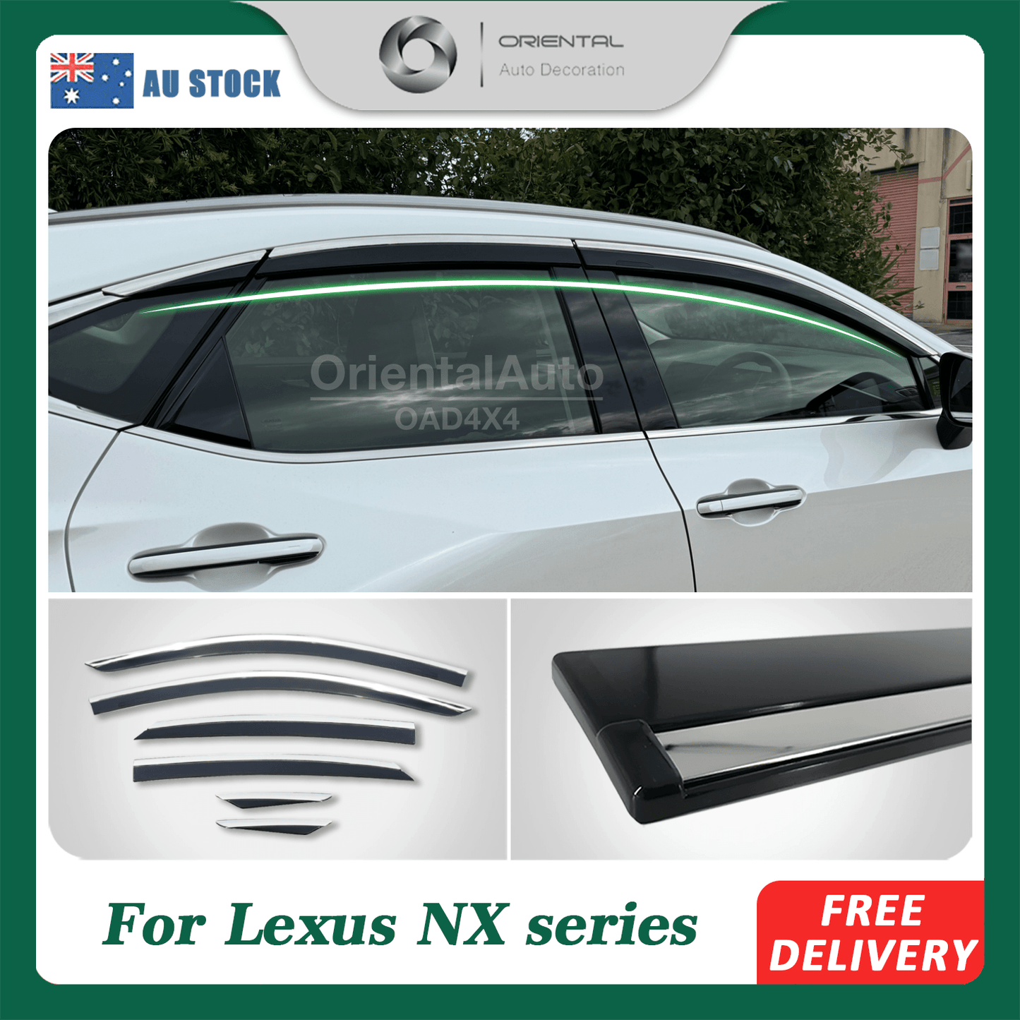 Stainless Edge Weather Shields For Lexus NX Series 2022-Onwards 6PCS