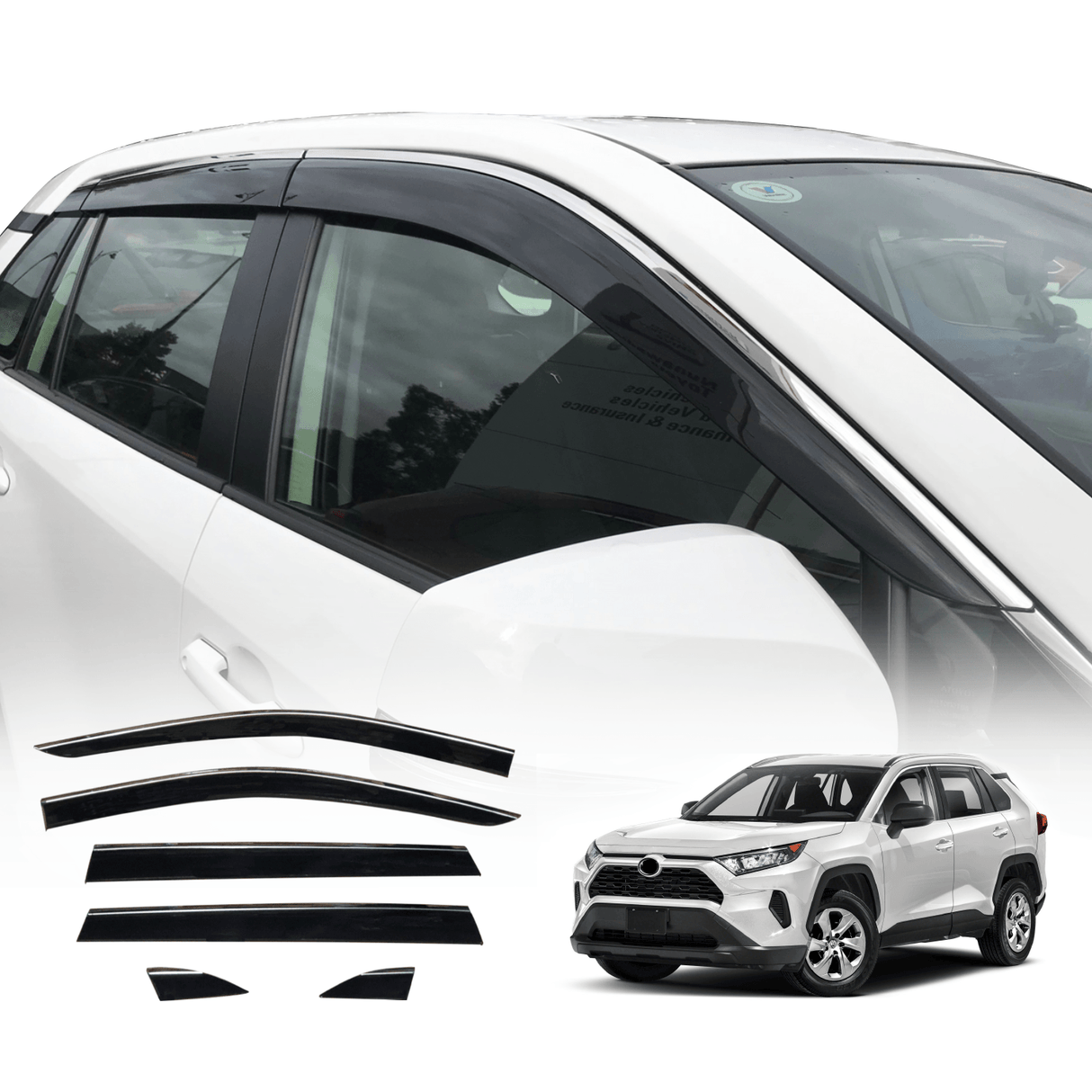 Stainless Edge Weather Shields For Toyota RAV4 RAV 4 2019-Onwards 6PCS