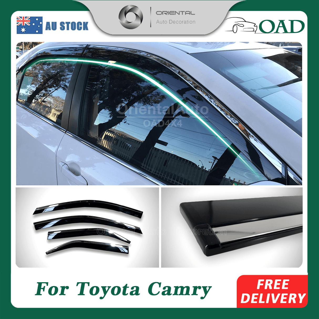 Stainless Edge Weather Shields for Toyota Camry 2012-2015