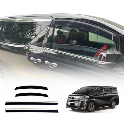 Stainless Edge Weather Shields for Toyota Vellfire 2015-2024